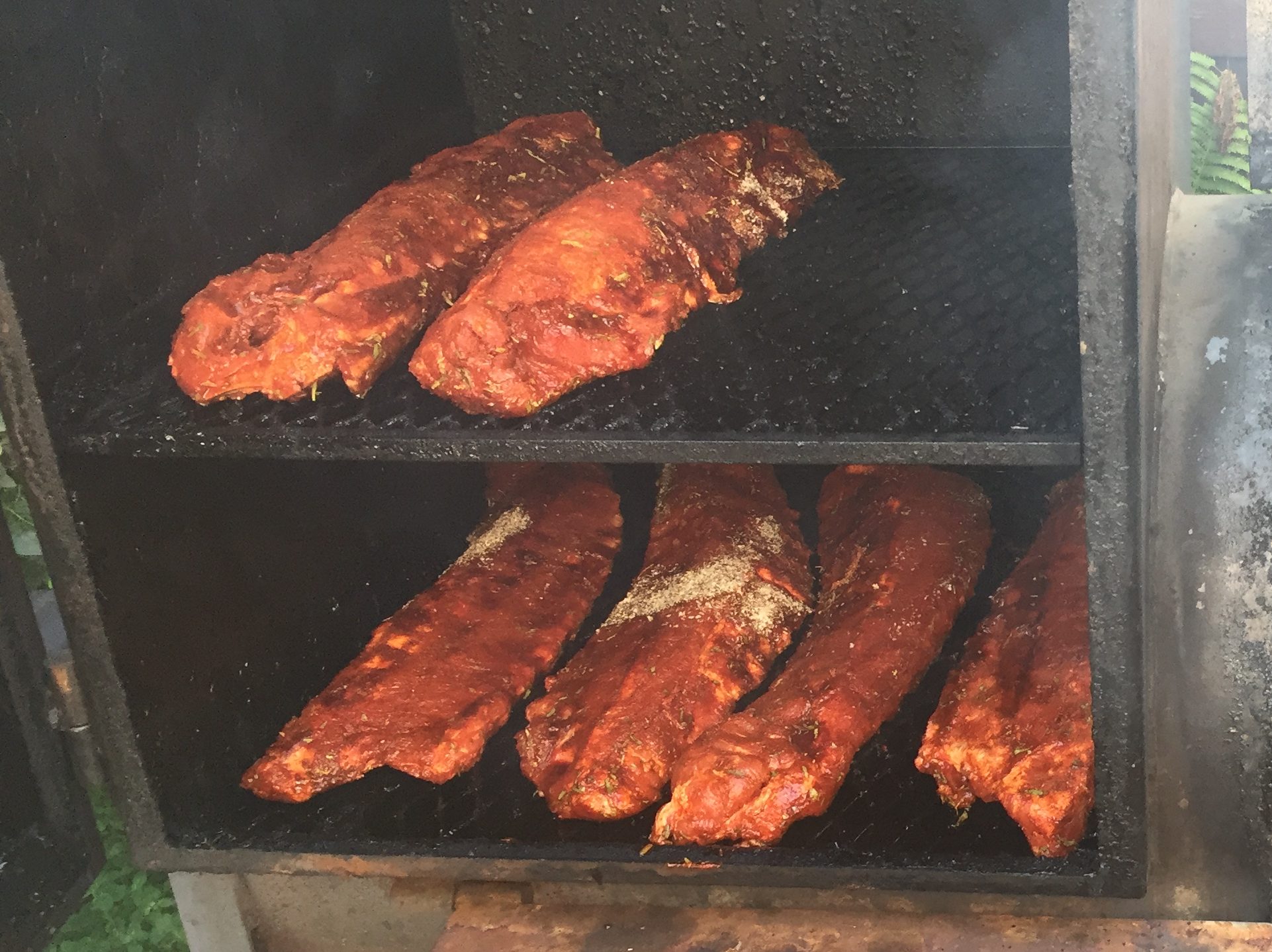 Ribs in smoker